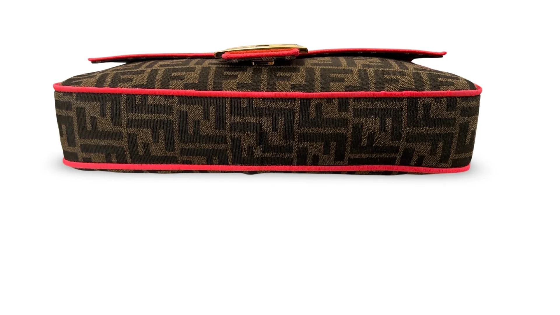 Fendi Baguette - Large Brown and Fuschia FF Jacquard