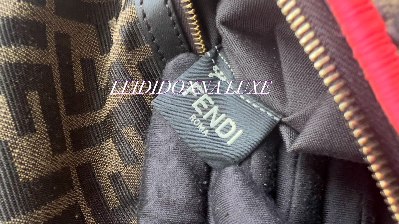 Fendi Baguette - Large Brown and Fuschia FF Jacquard