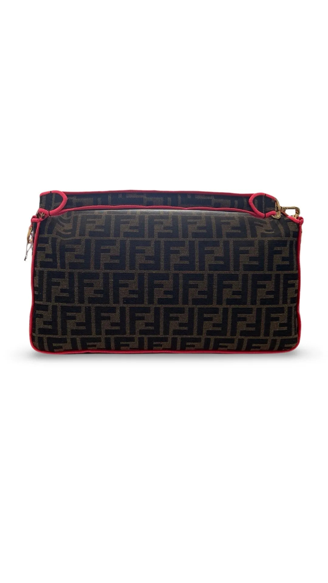 Fendi Baguette - Large Brown and Fuschia FF Jacquard