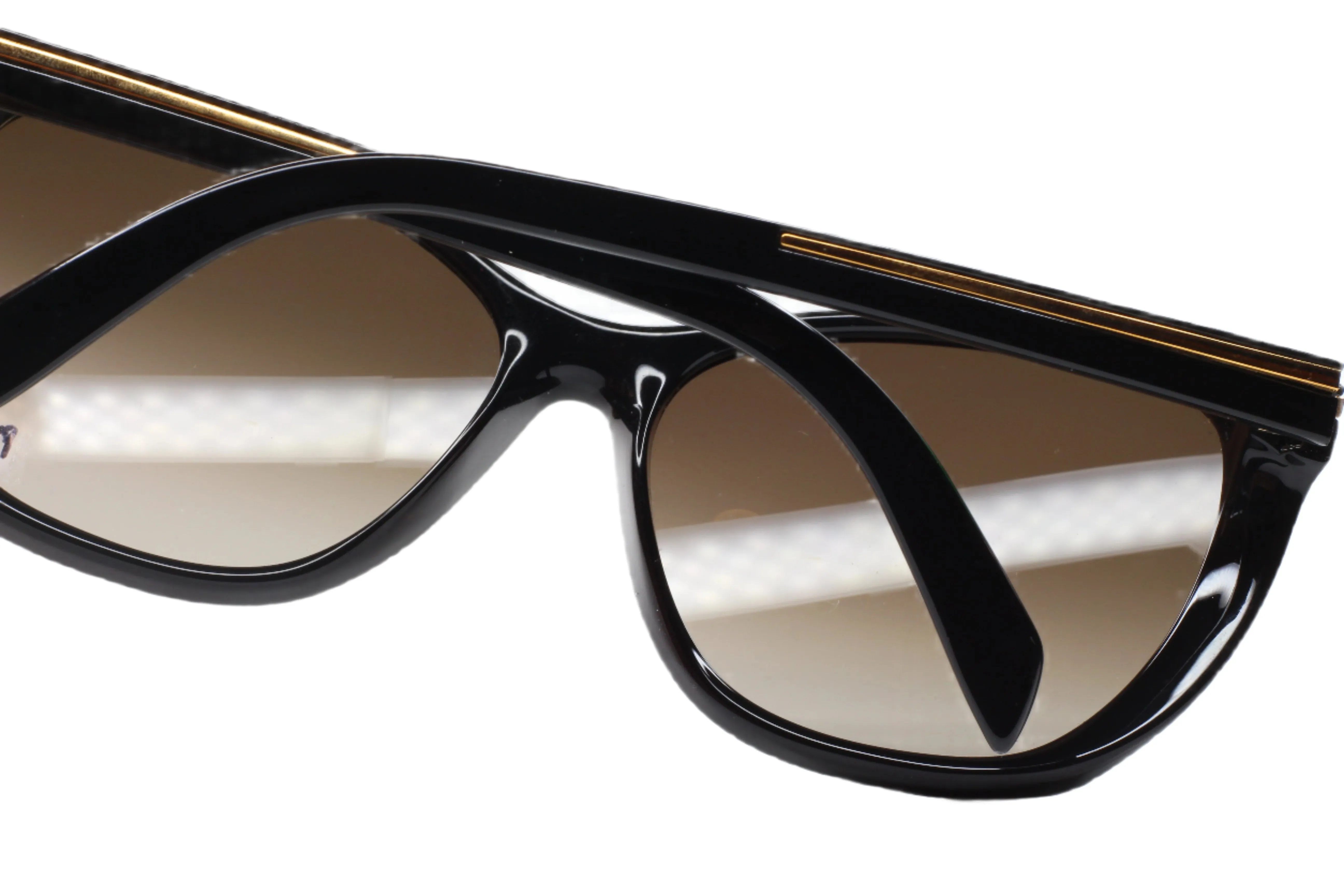 Fendi FS5219 003 Polished Black Gold Luxury Sunglasses -Ma