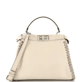 FENDI Peekaboo Bag Whipstitch Leather Regular