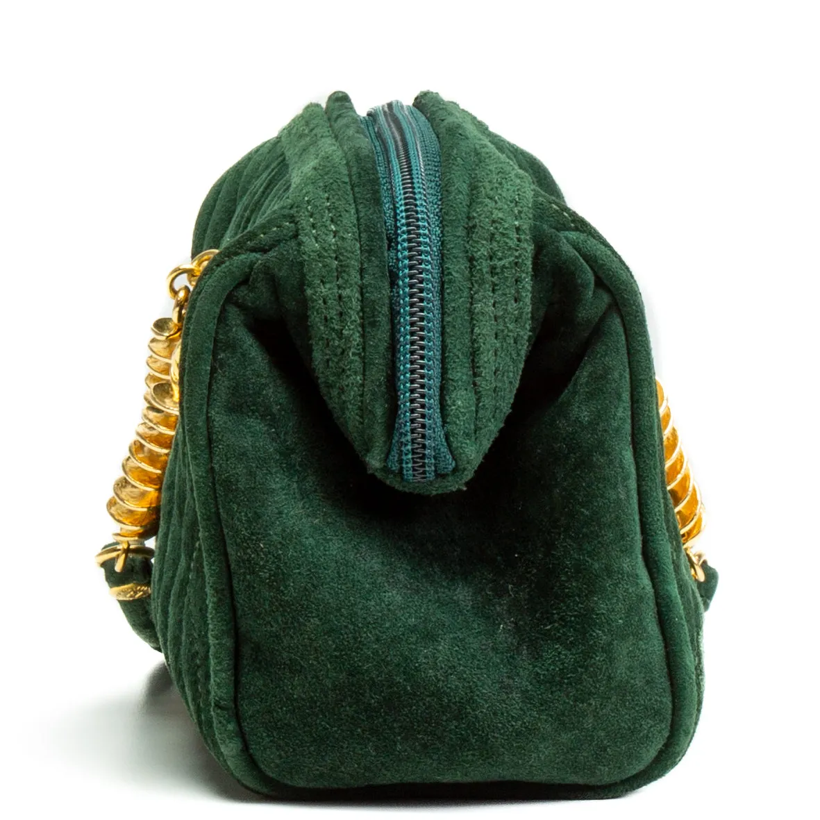 FENDI Vintage Spiral Pasta Suede Mini Bag - Green - OUTLET FINAL SALE