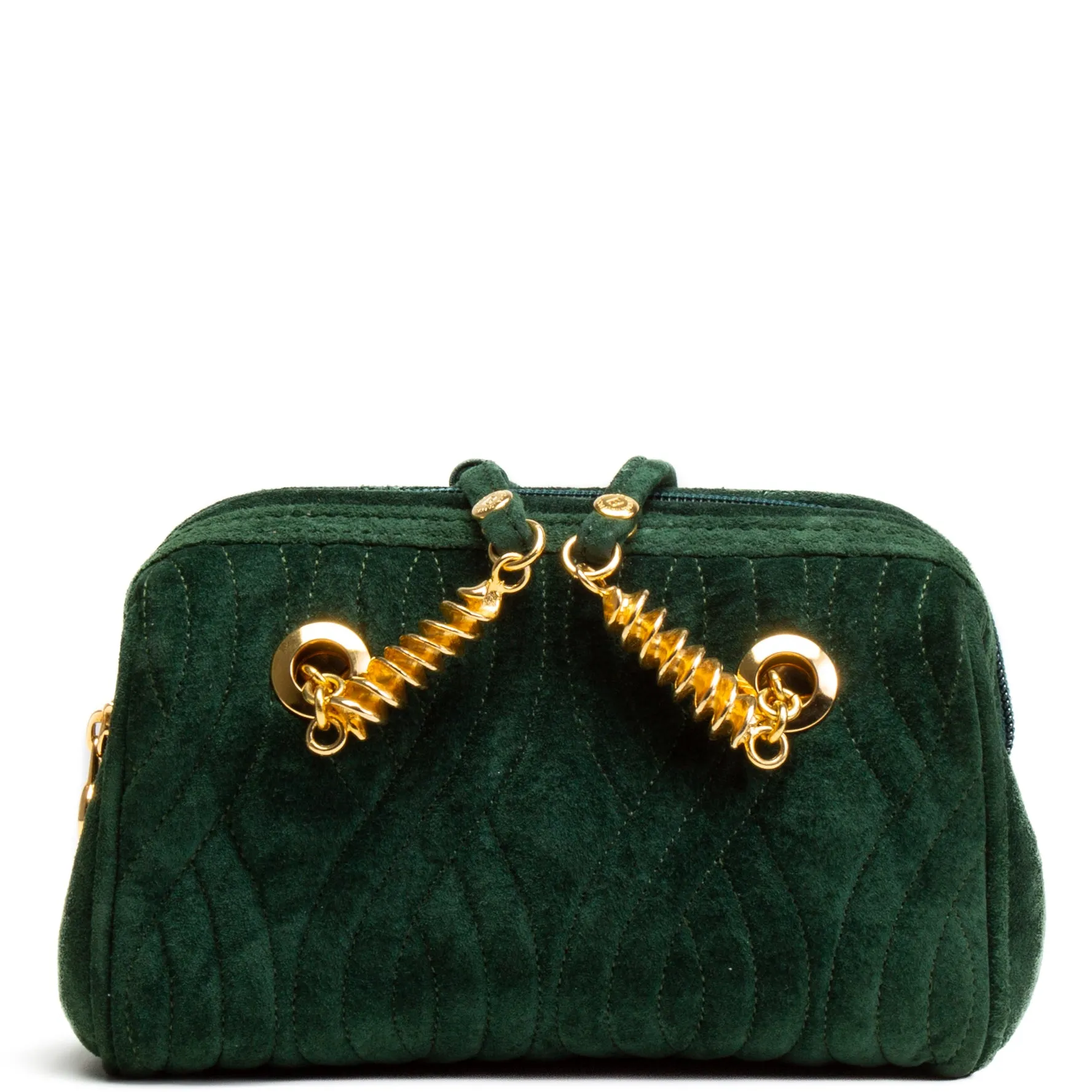 FENDI Vintage Spiral Pasta Suede Mini Bag - Green - OUTLET FINAL SALE