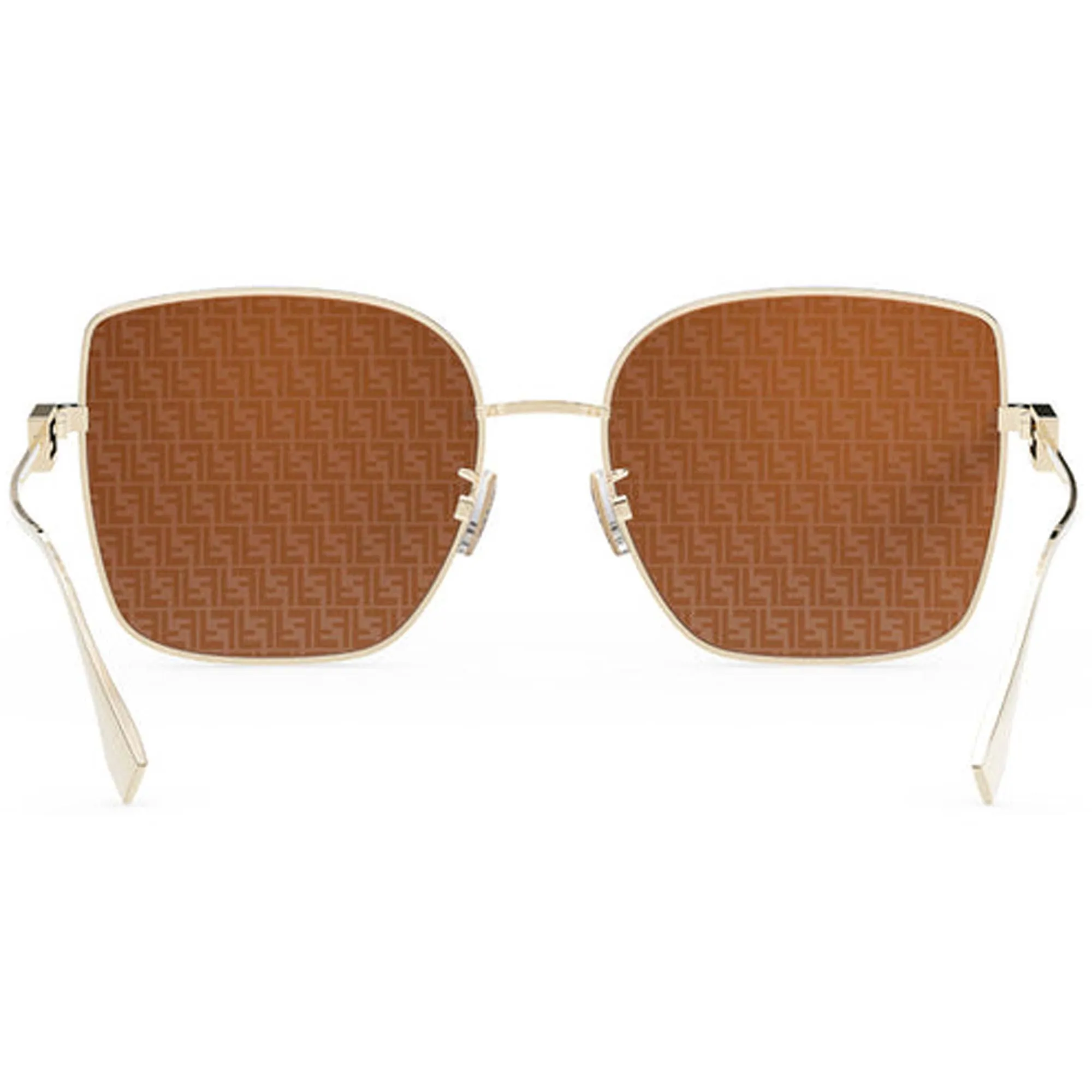 Fendi Women's Sunglasses - Brown Lens Gold Metal Square Shaped Frame | FE40013U 10L