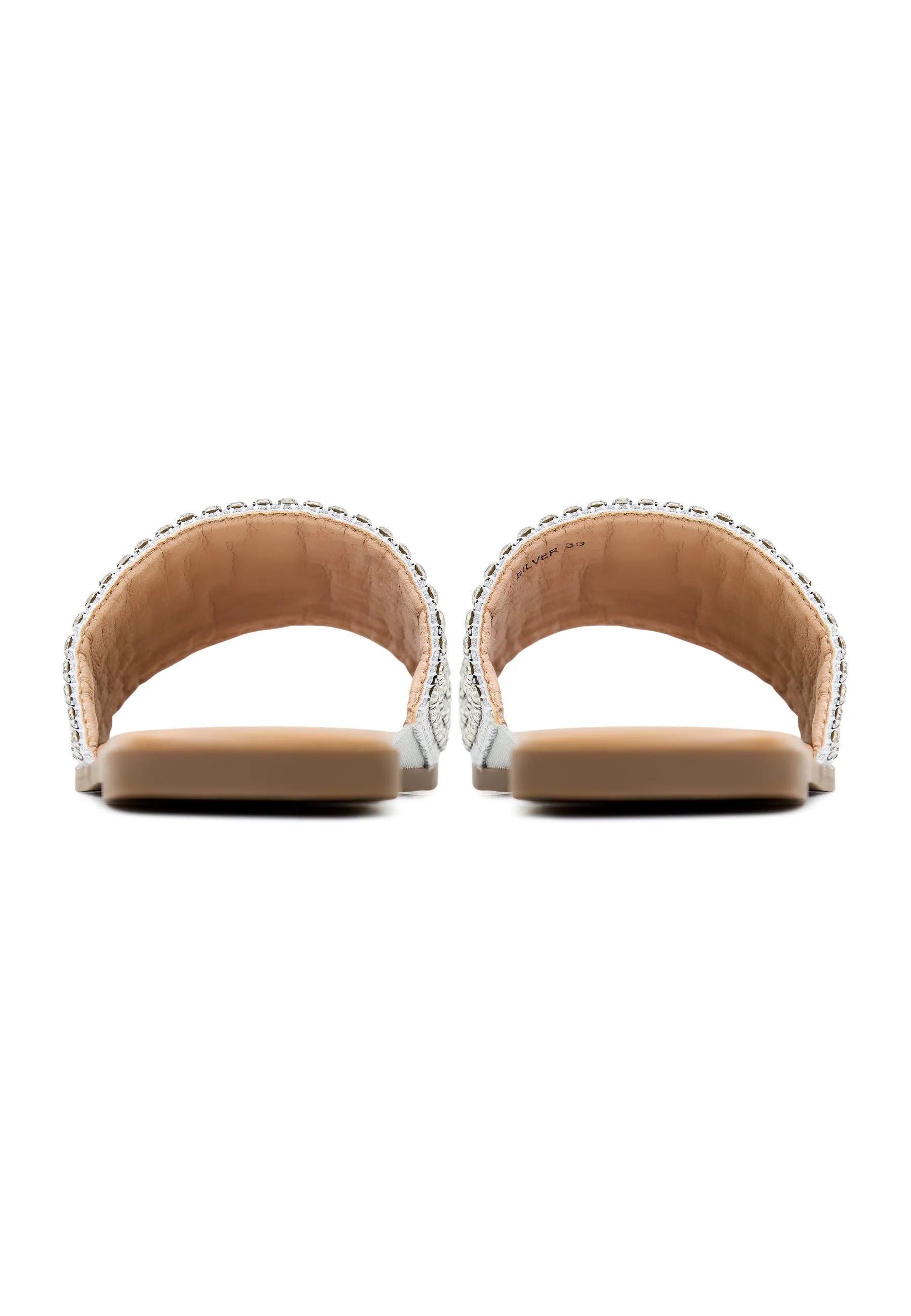 Flat Sole Slippers Izzy - Silver