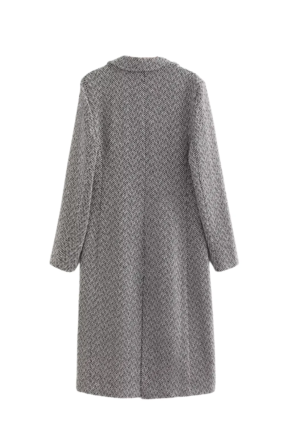 'Florence' Tweed Long Sleeve Long Coat