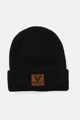 Galveston Waffle Knit Beanie - Black