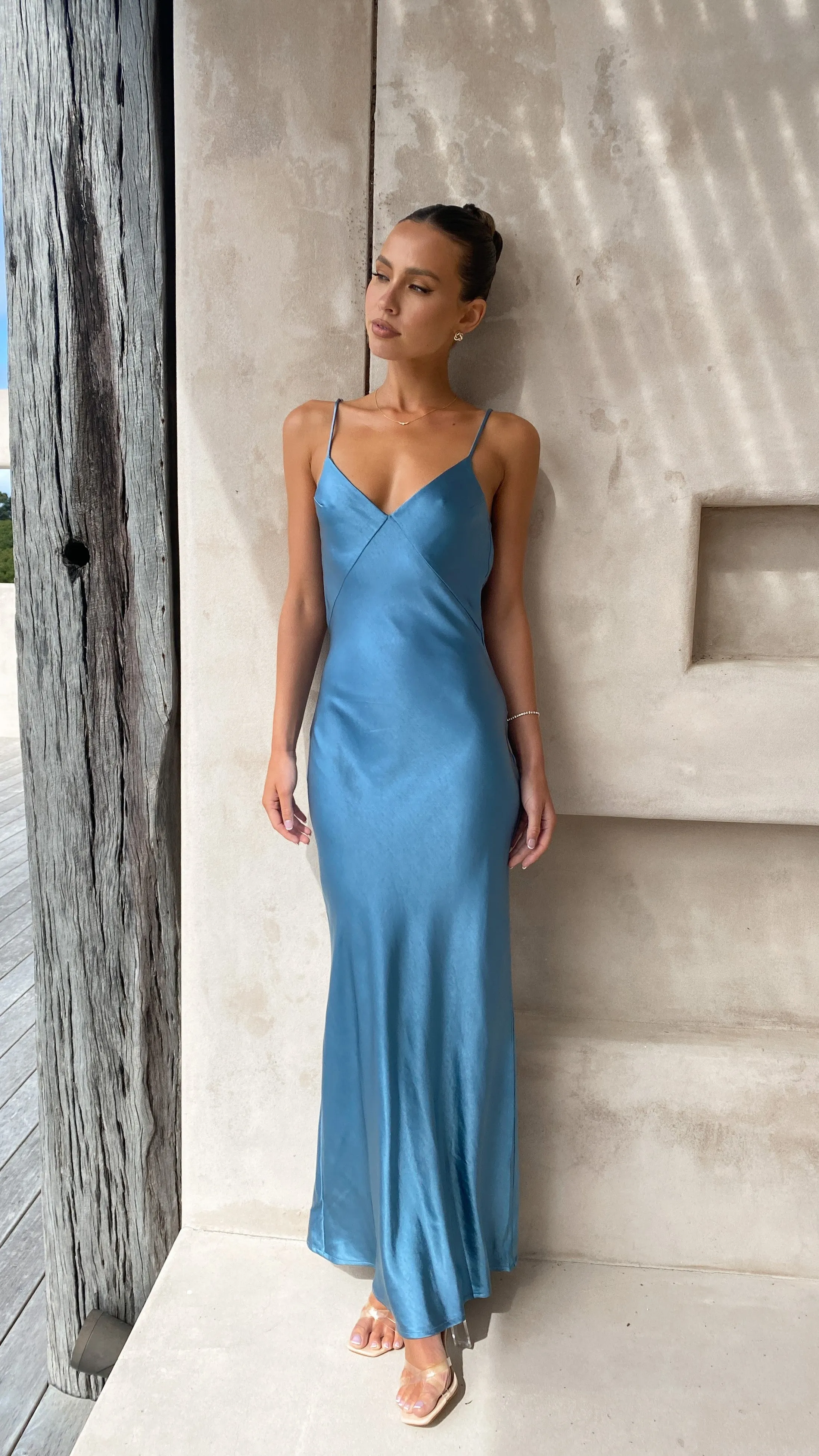 Gisella Maxi Dress - Steel Blue