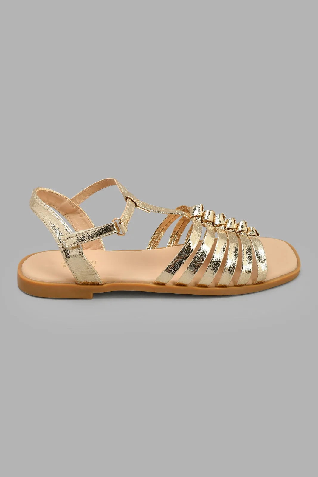 Gold Multi Strap Sandal