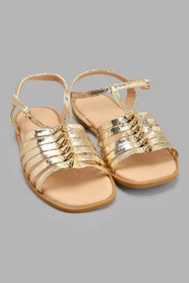 Gold Multi Strap Sandal