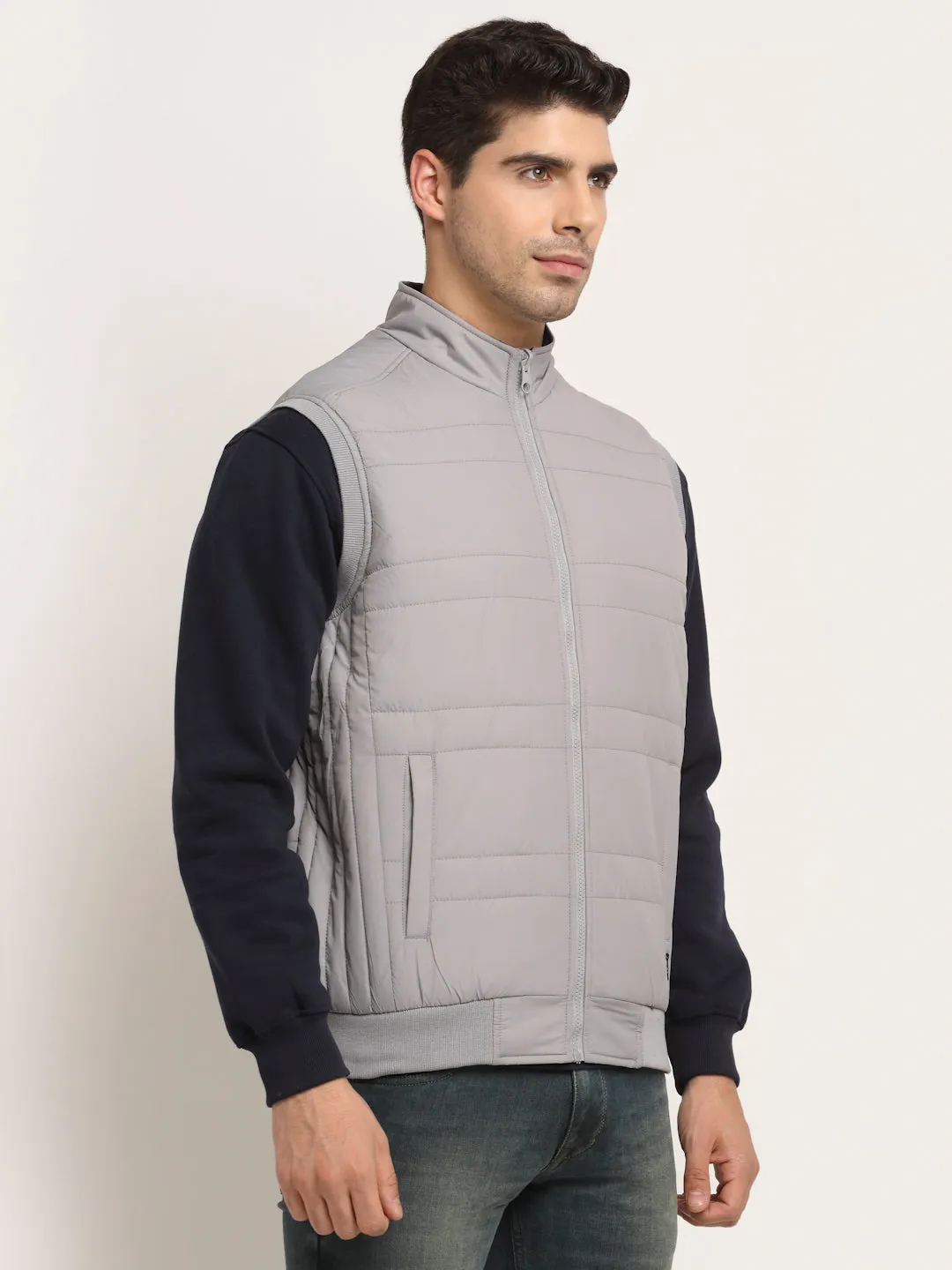 Grey & Navy Men's Reversible Jacket