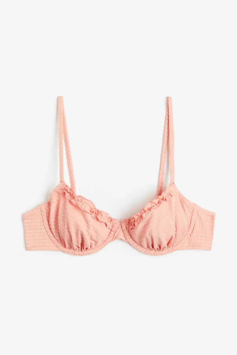 H&M unlined bikini top, peachy pink