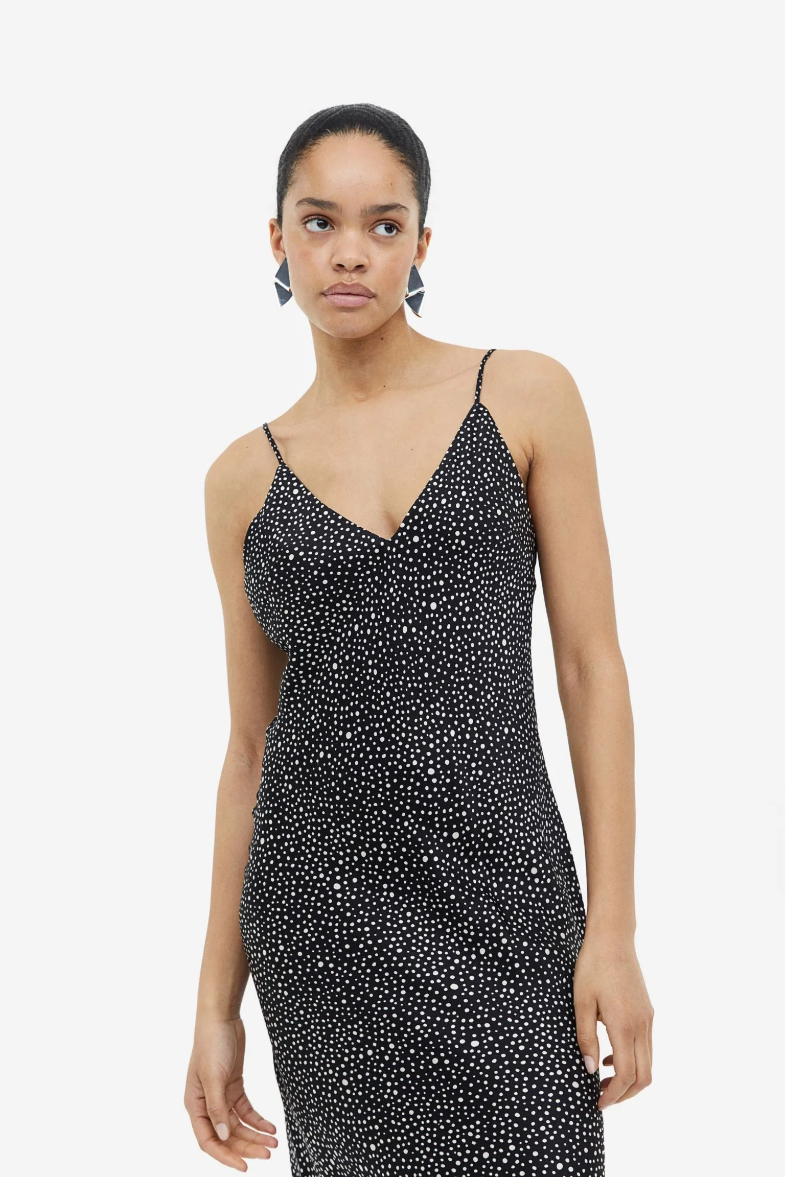 H&M V-neck Slip dress, black