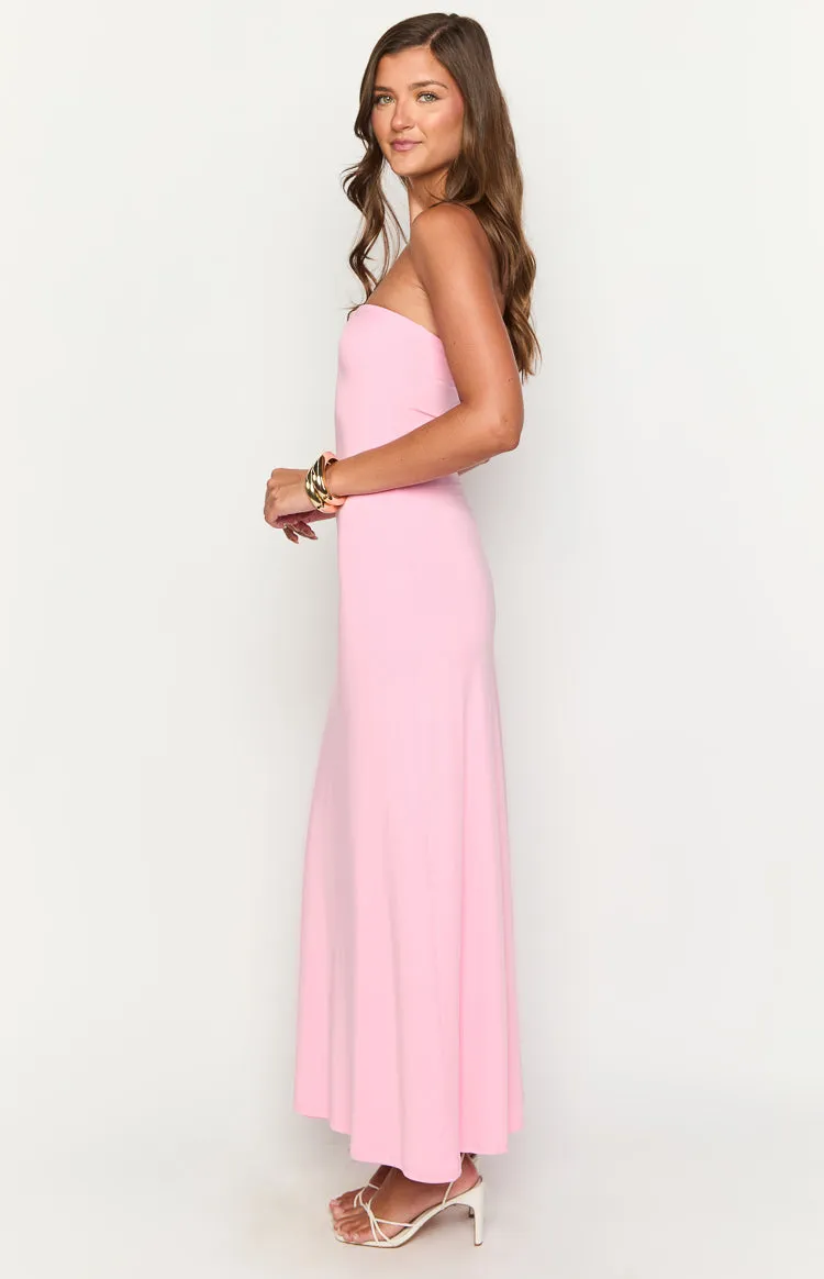 Harriet Pink Strapless Maxi Dress