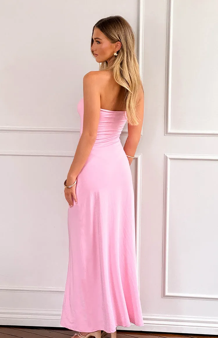 Harriet Pink Strapless Maxi Dress