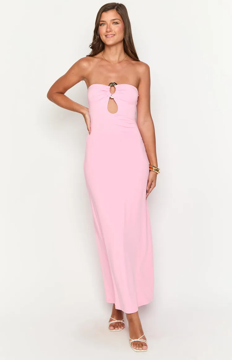 Harriet Pink Strapless Maxi Dress