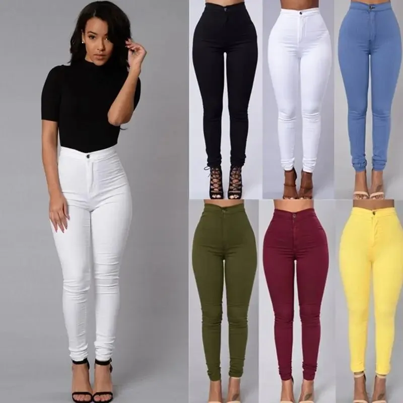 HOT SALE Women Denim Skinny Jeggings Pants High Waist Stretch Jeans