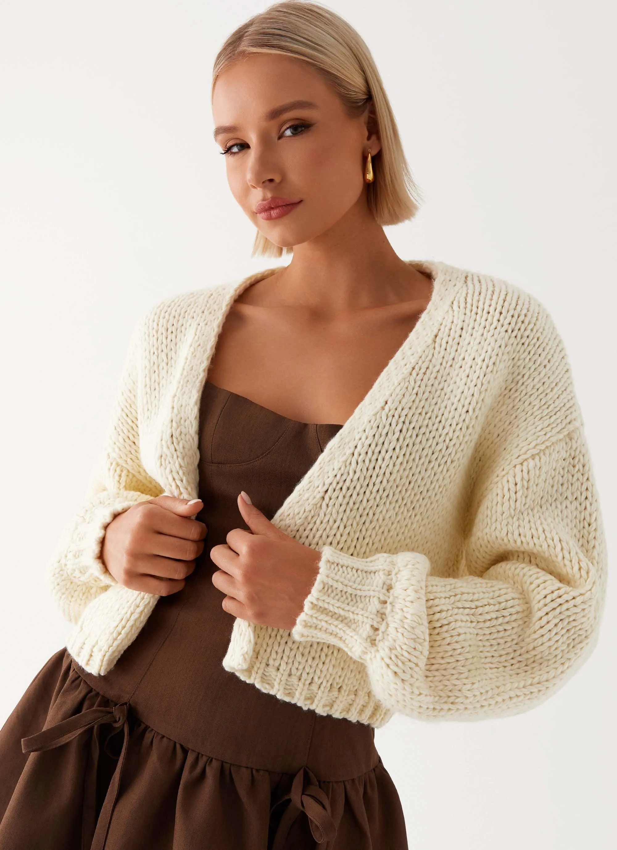 Jasleen Knit Cardigan - Ivory