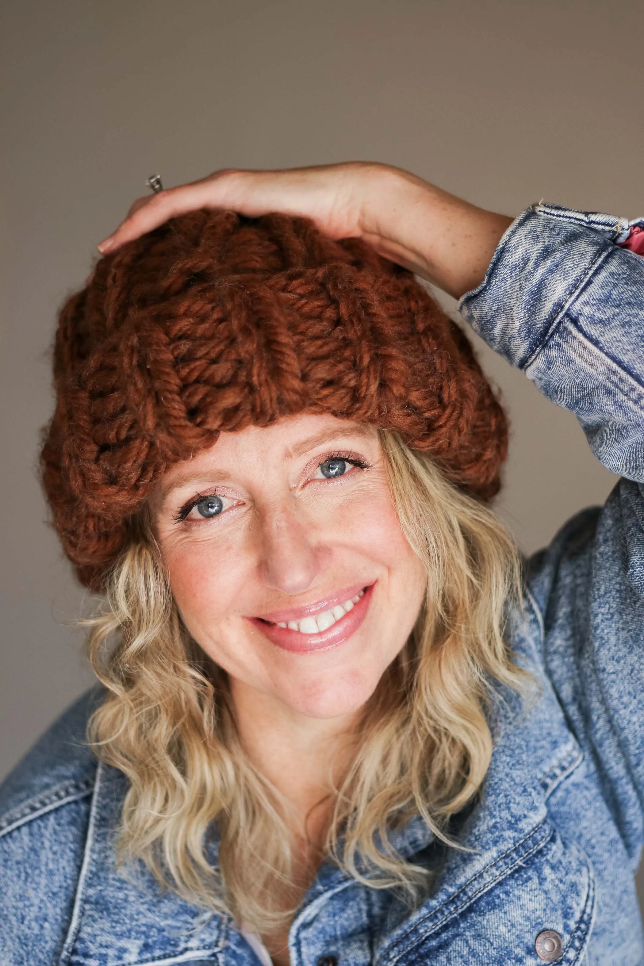 Knit Flat Chunky Hat Knitting Pattern