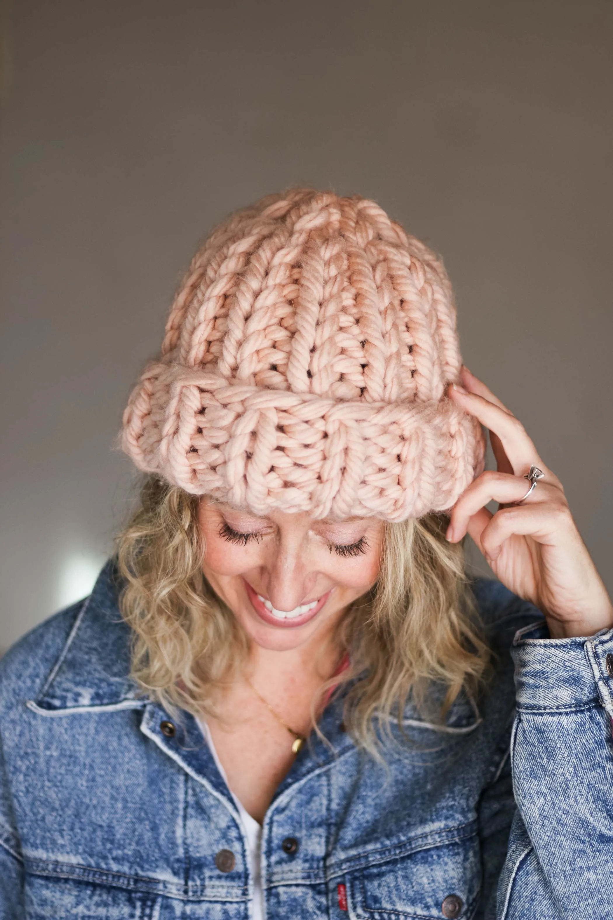 Knit Flat Chunky Hat Knitting Pattern