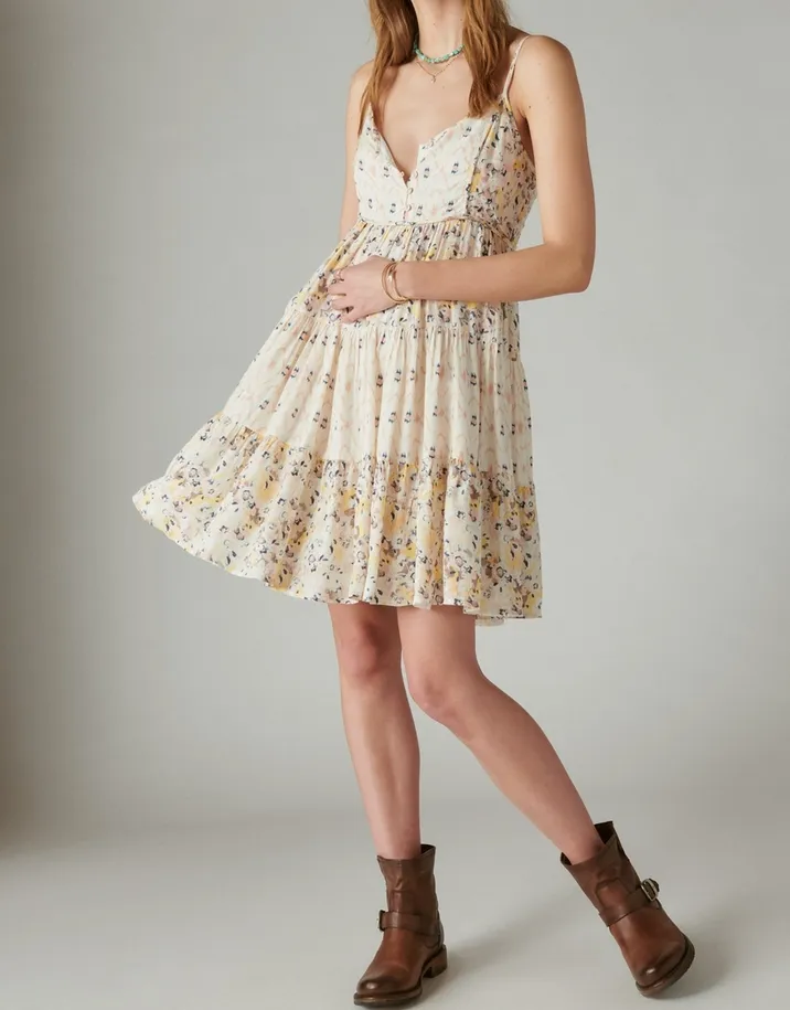 Lucky Brand Printed Button-Front Minidress