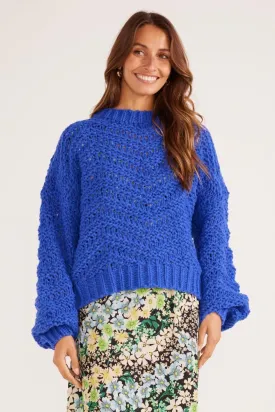 Luna Sapphire Zig Zag Knit Jumper