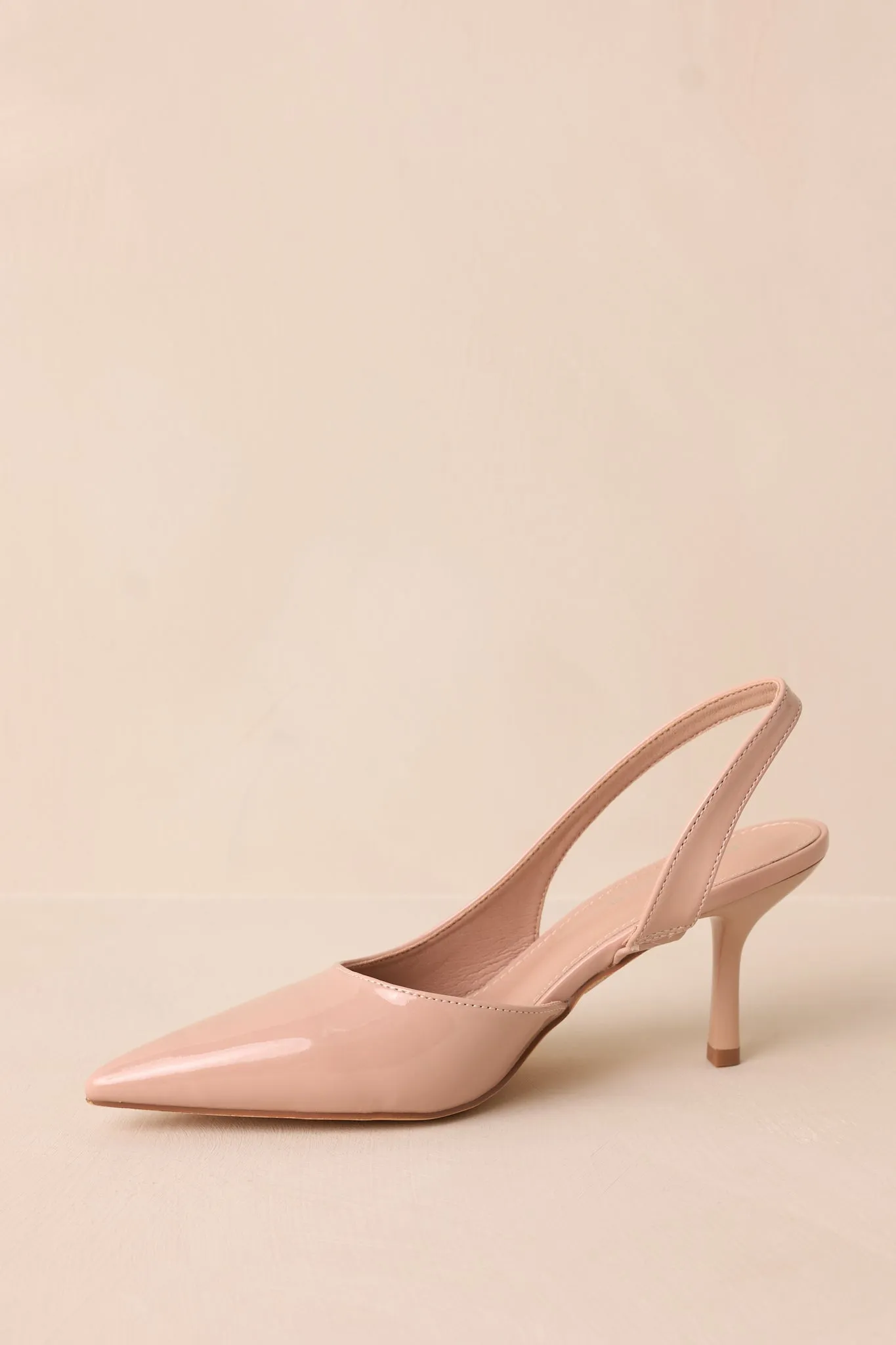 Meant To Be Mine Beige Slingback Kitten Heels