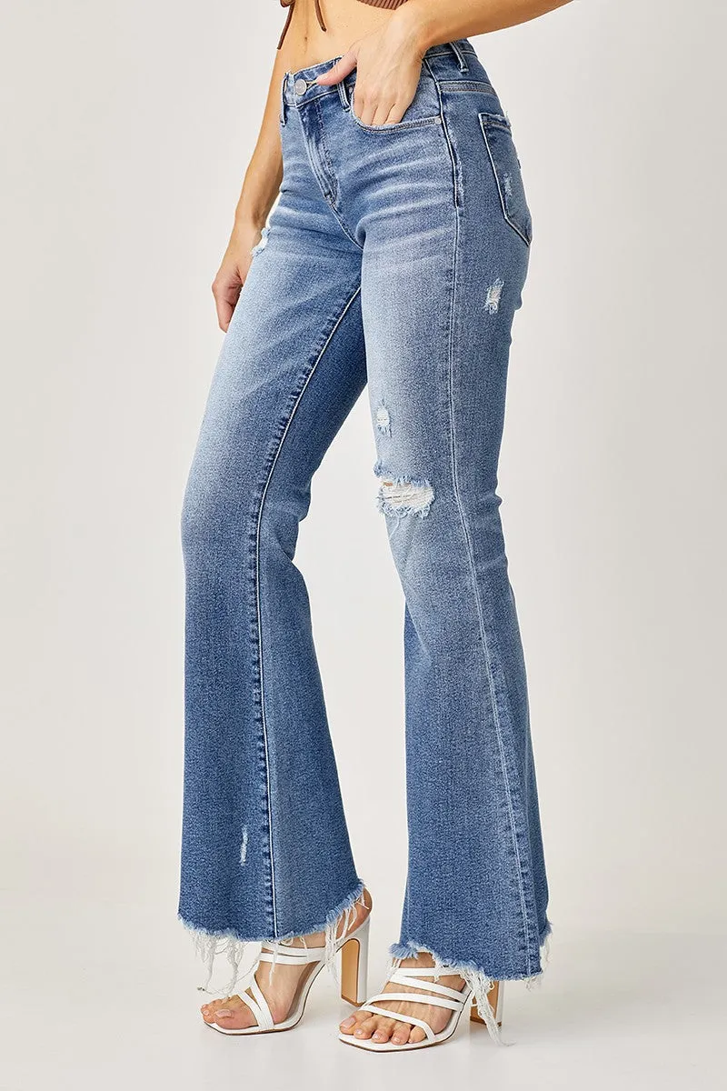 Medium Wash Flare Leg Jeans