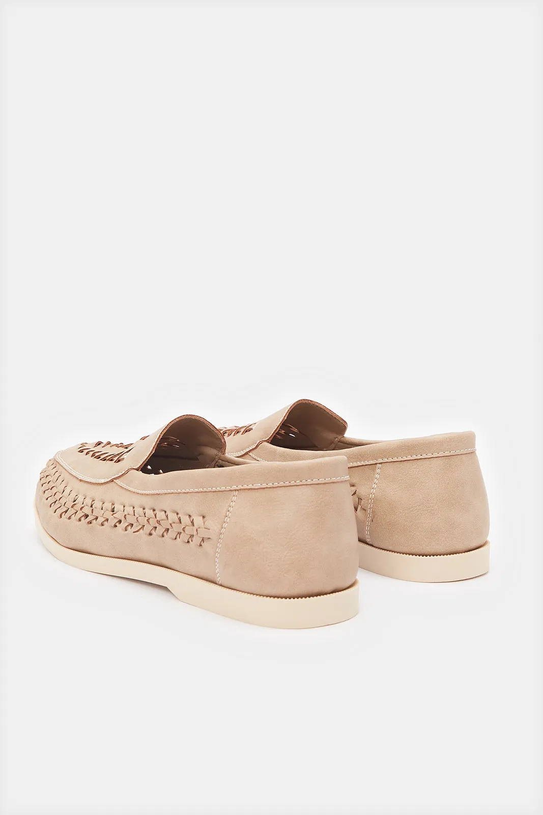 Men Beige Woven Loafer