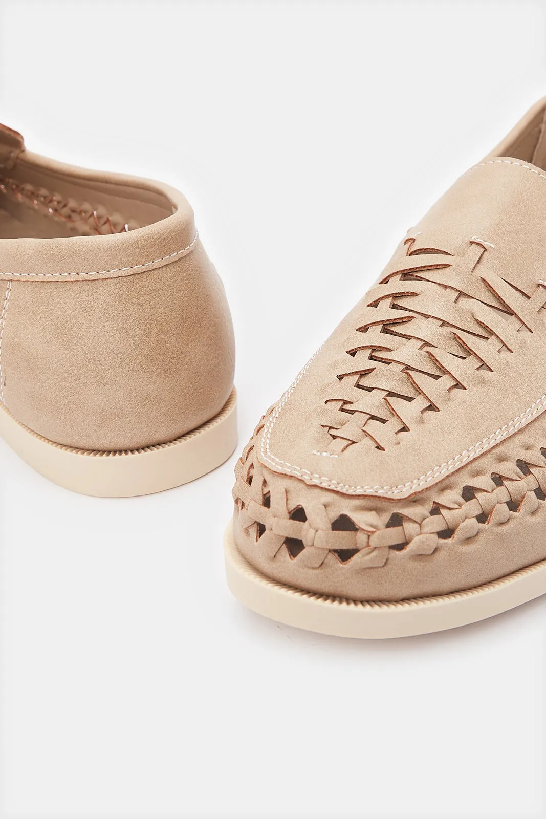 Men Beige Woven Loafer