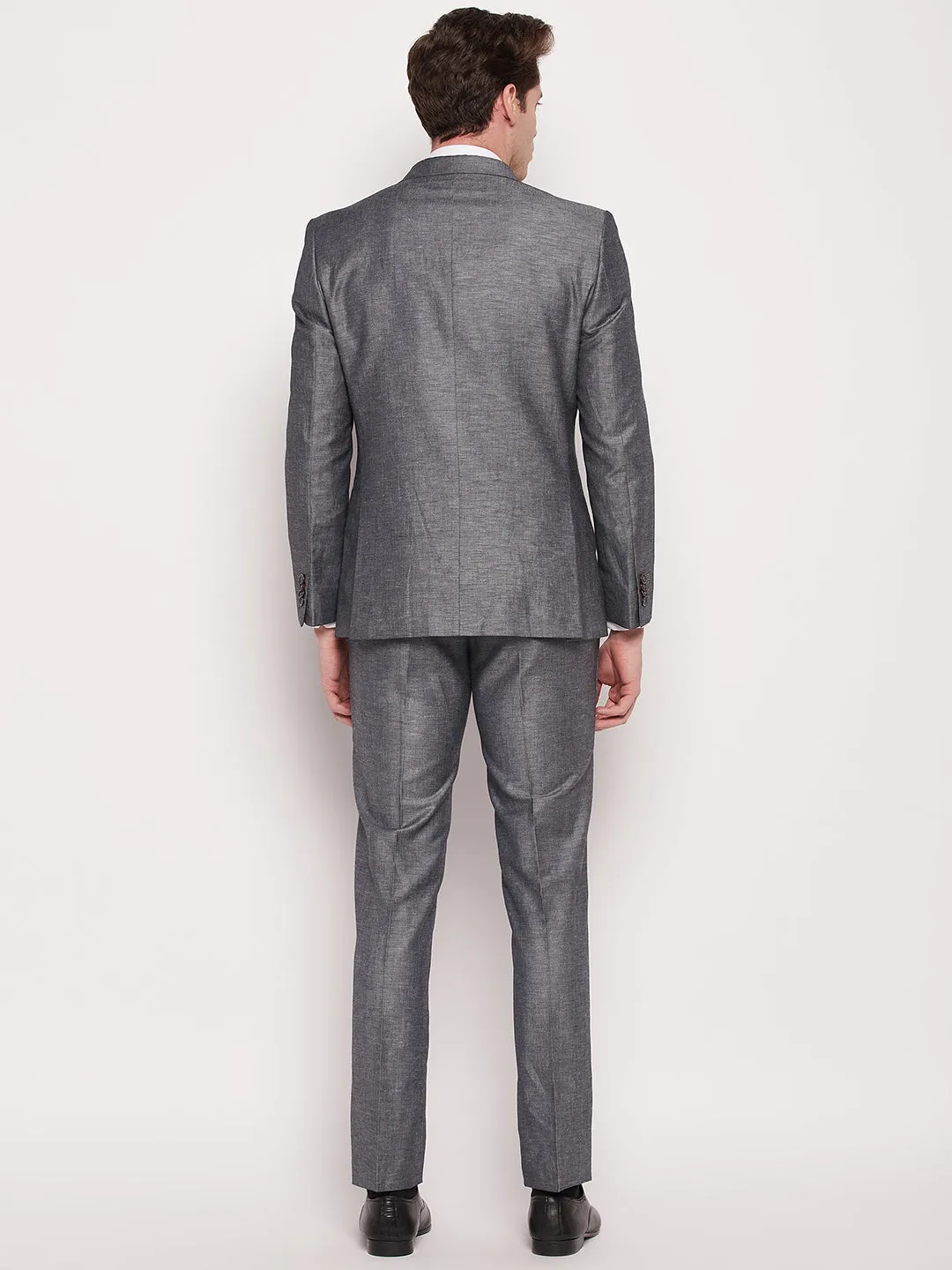 Men Dark Grey 2 Piece Suit