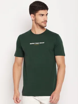 Men Quote Printed Crew Neck T-Shirt