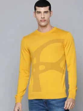 Men's Abstract Print Crew Neck Sweater