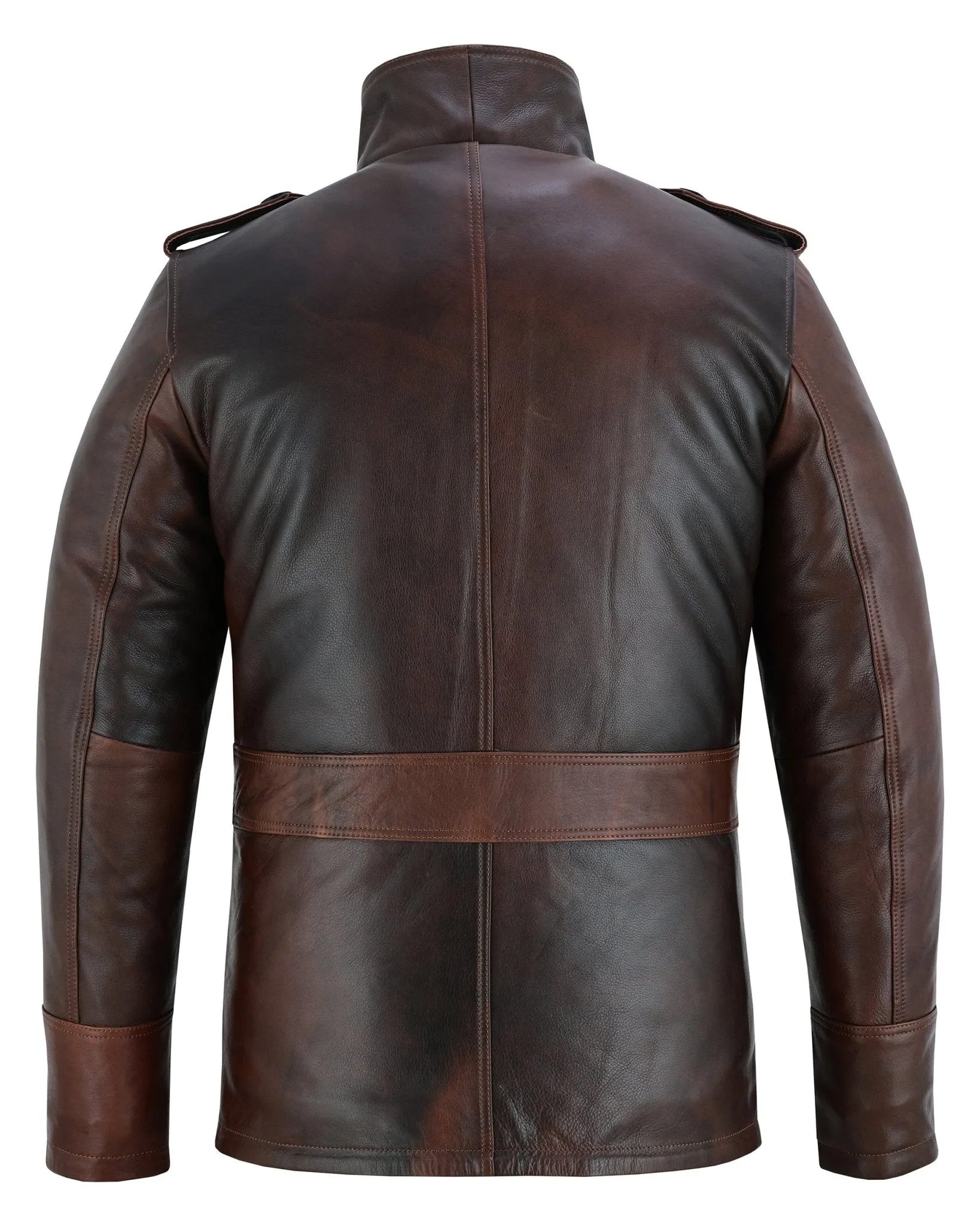 Men's Brown Leather Coat: Aberdeen