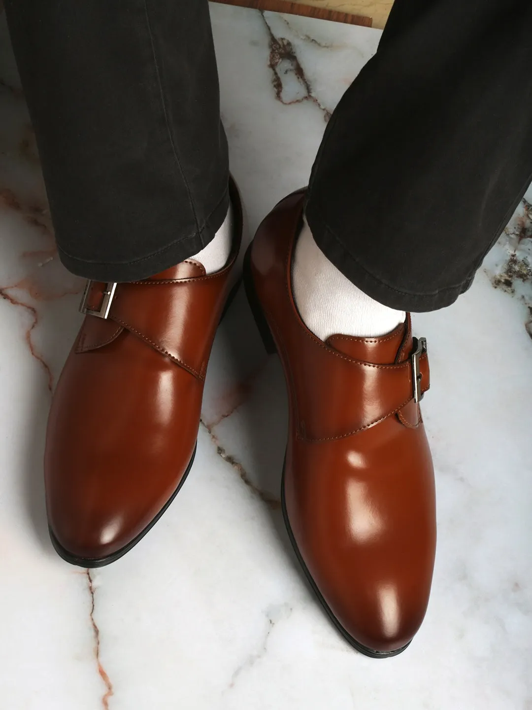 Men's Tan Round Toe Monk Formal (IX1081)