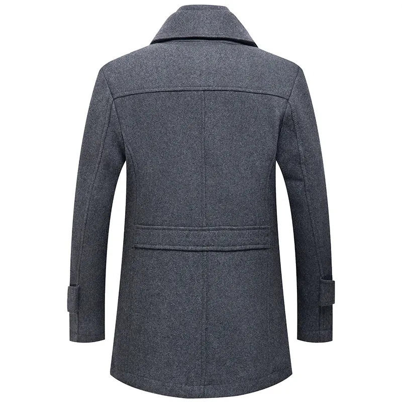 Men's Thick Business Casual Double-Layer Wool Coat