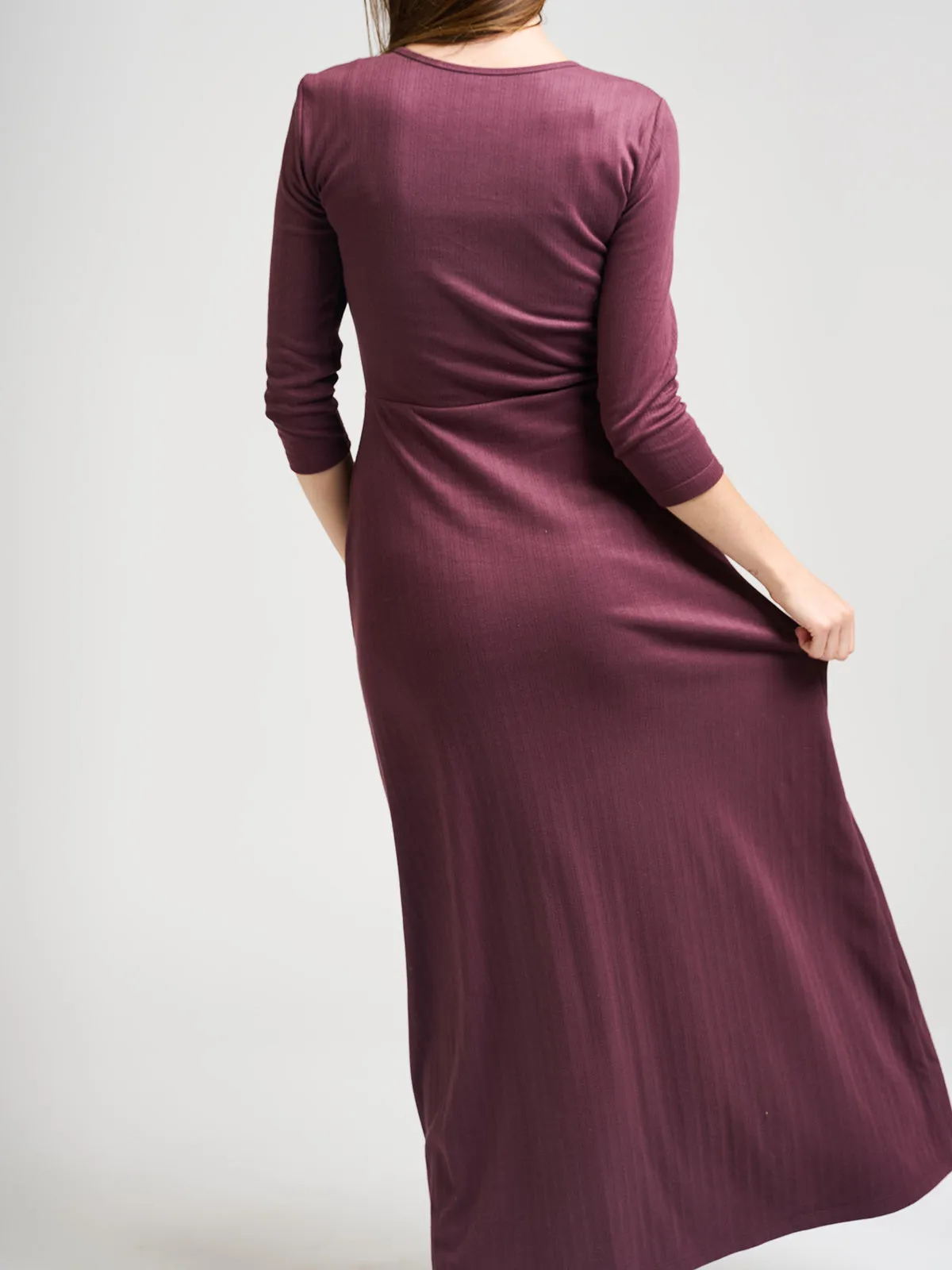 Mumbai Maxi Dress - Eggplant Rib Knit