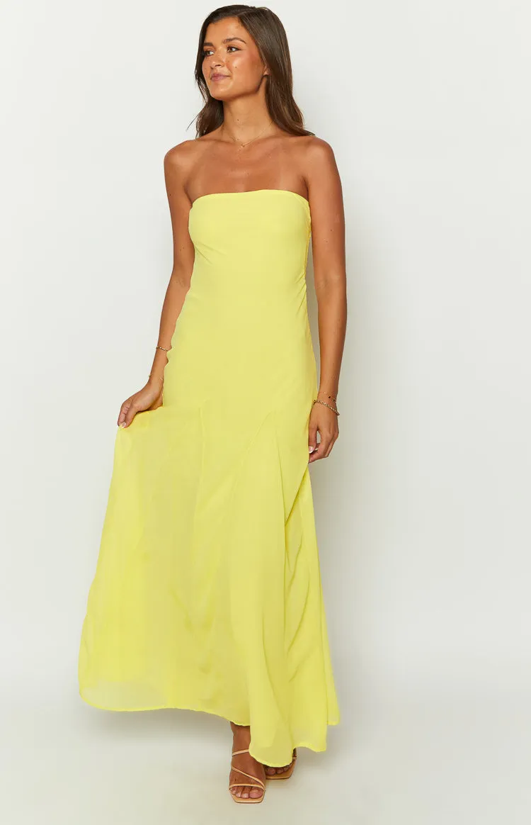 Myka Yellow Strapless Maxi Dress