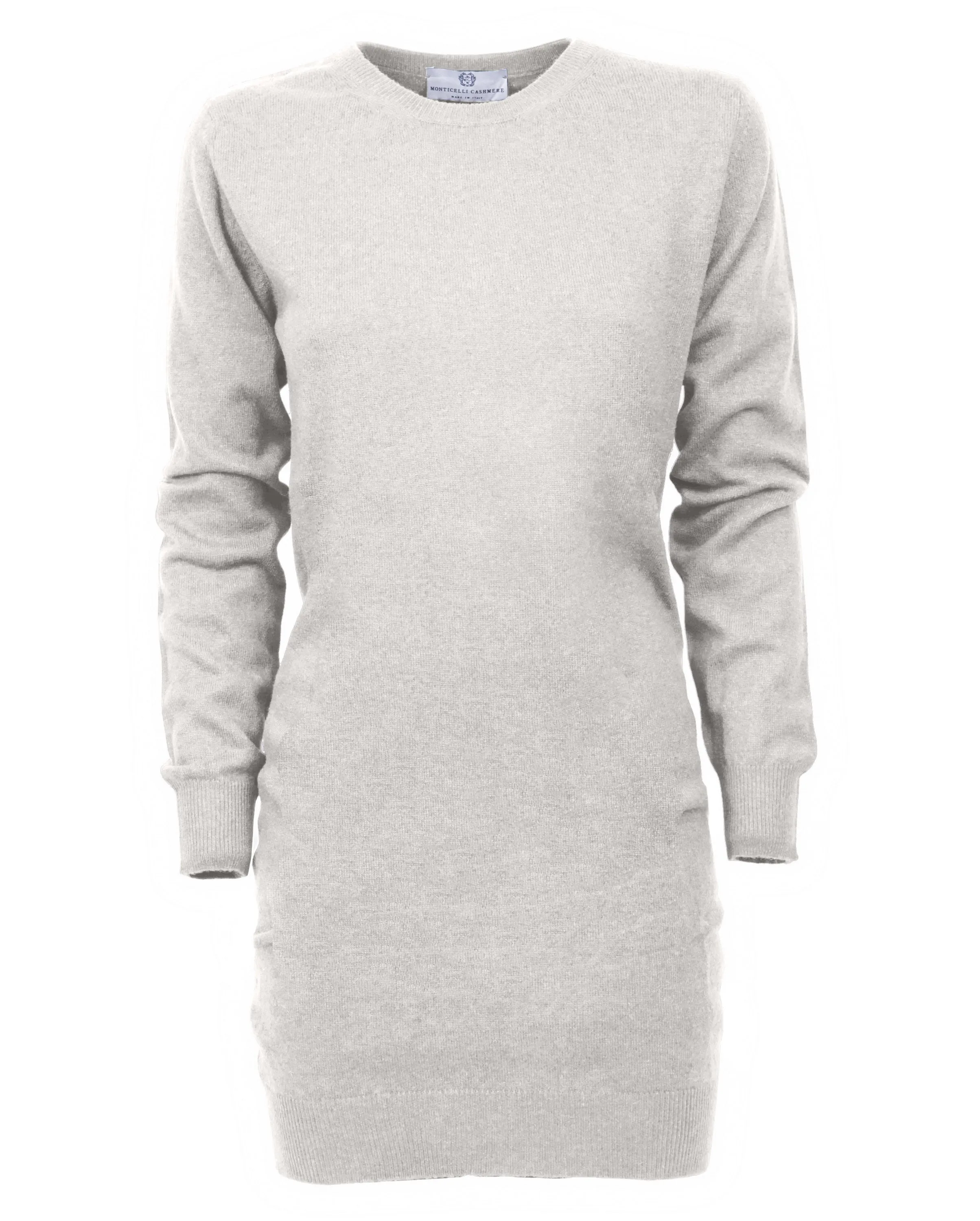 NEW FALL 24 - Cashmere Crew Neck Dress Light Gray