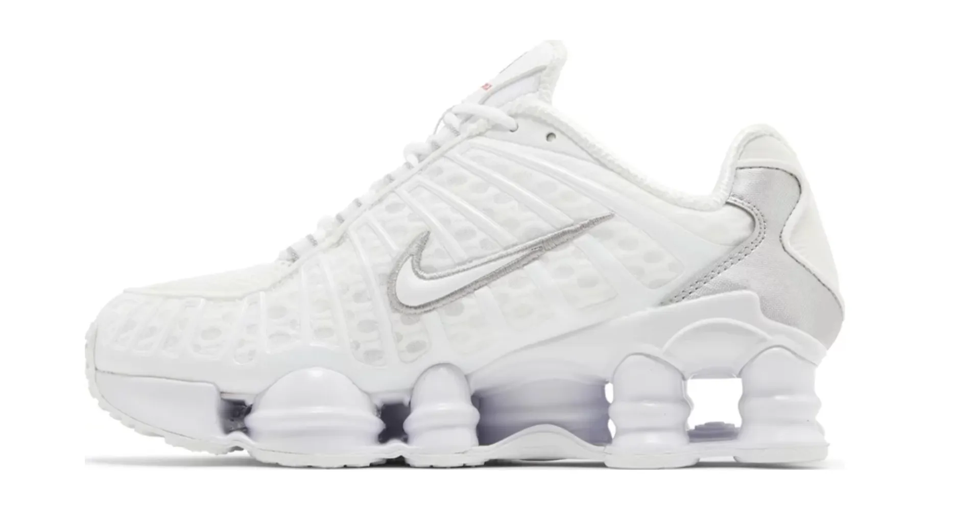 NIKE SHOX TL WHITE METALLIC SILVER MAX ORANGE (WOMEN'S)