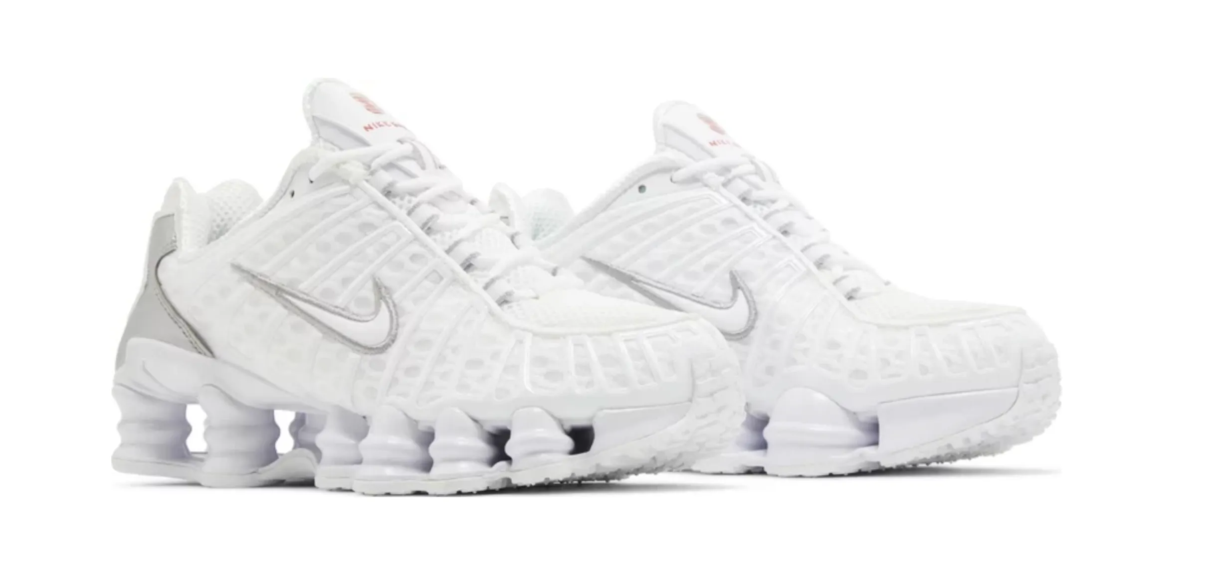 NIKE SHOX TL WHITE METALLIC SILVER MAX ORANGE (WOMEN'S)