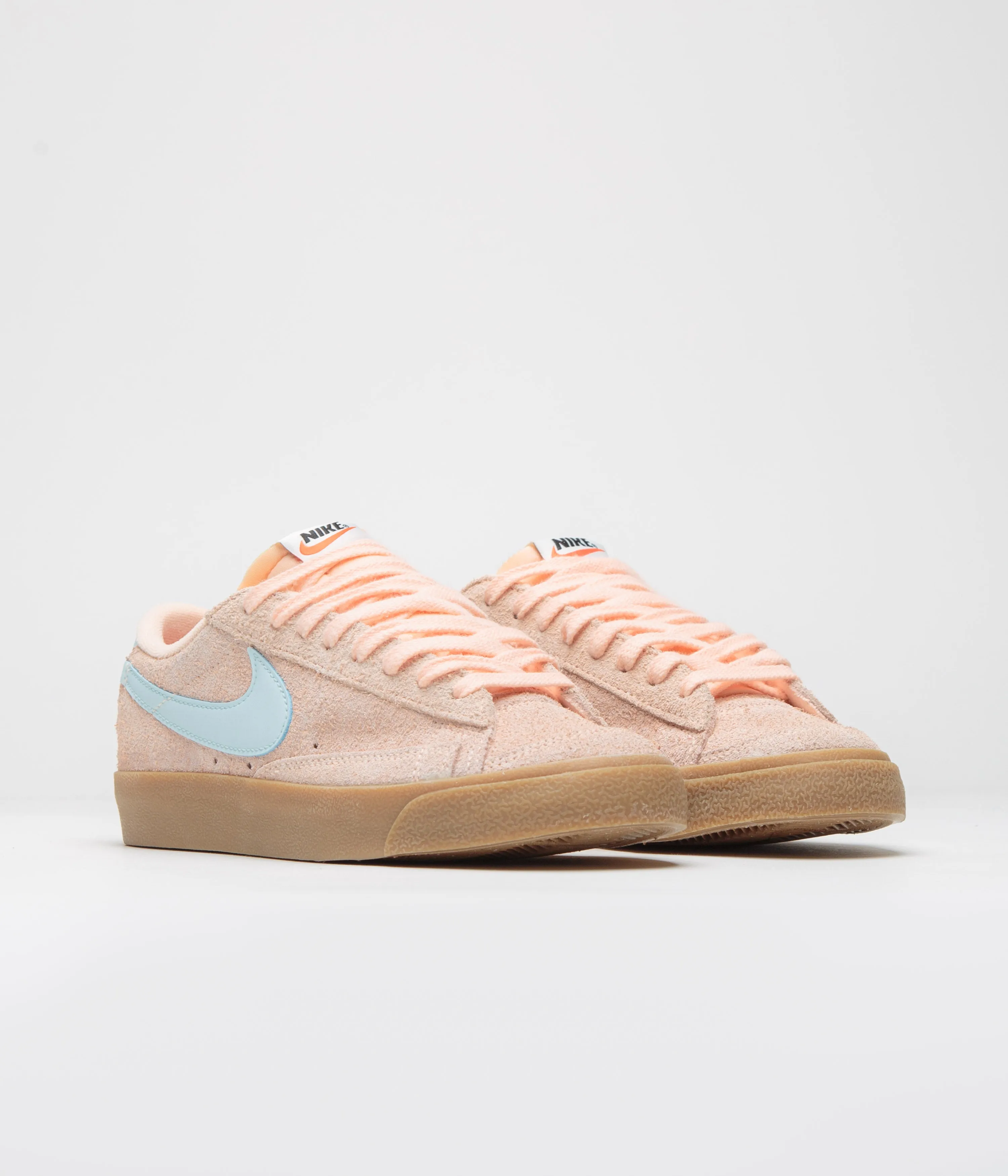 Nike Womens Blazer Low '77 Vintage Shoes - Crimson Tint / Glacier Blue