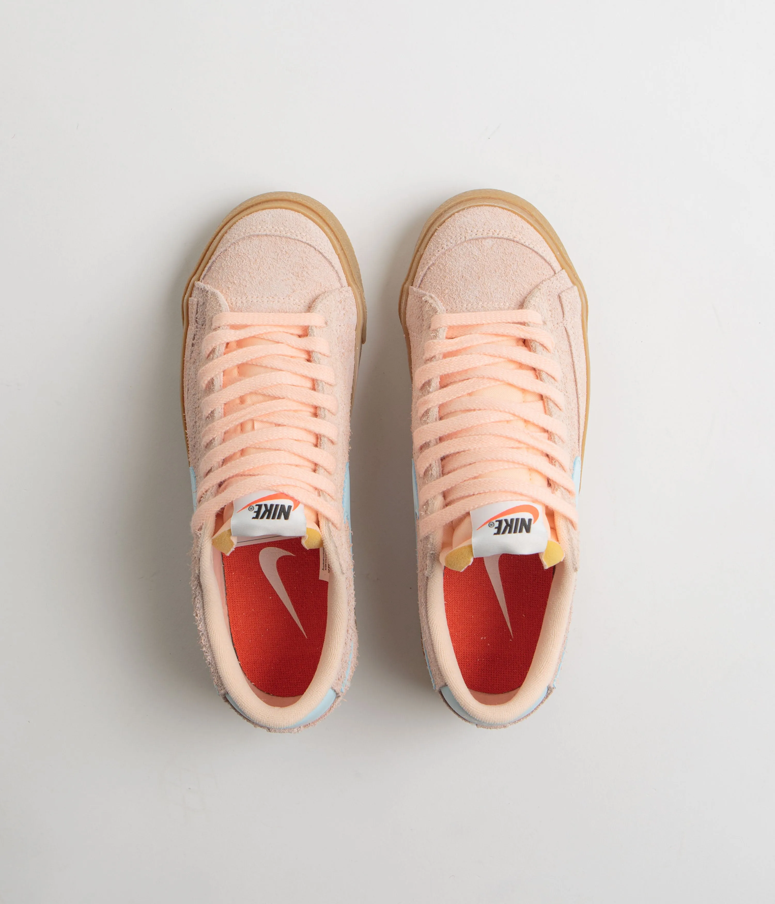 Nike Womens Blazer Low '77 Vintage Shoes - Crimson Tint / Glacier Blue