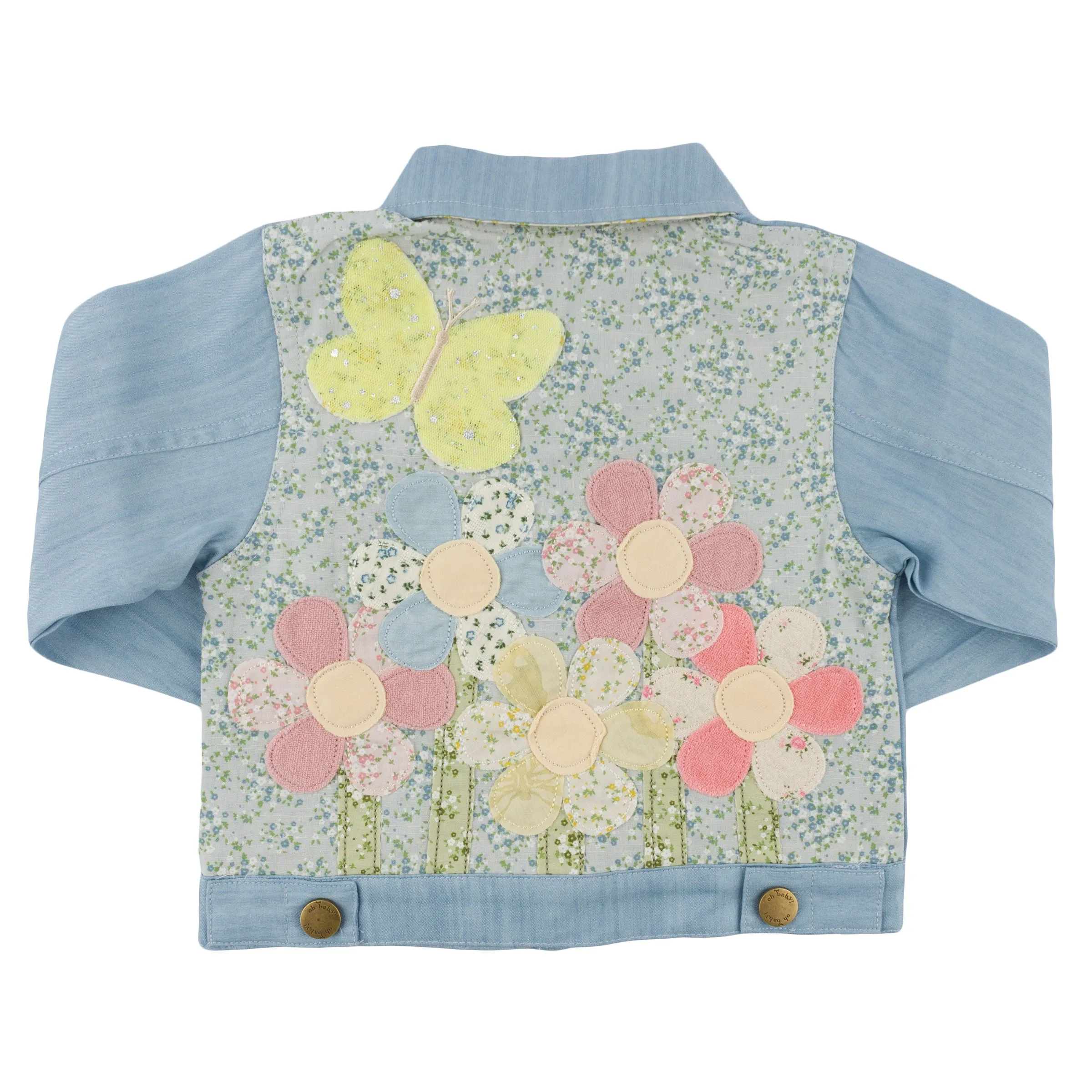 oh baby! Dylan Lyocell Denim Jacket - Flower Field - Light Wash