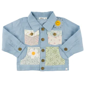 oh baby! Dylan Lyocell Denim Jacket - Flower Field - Light Wash