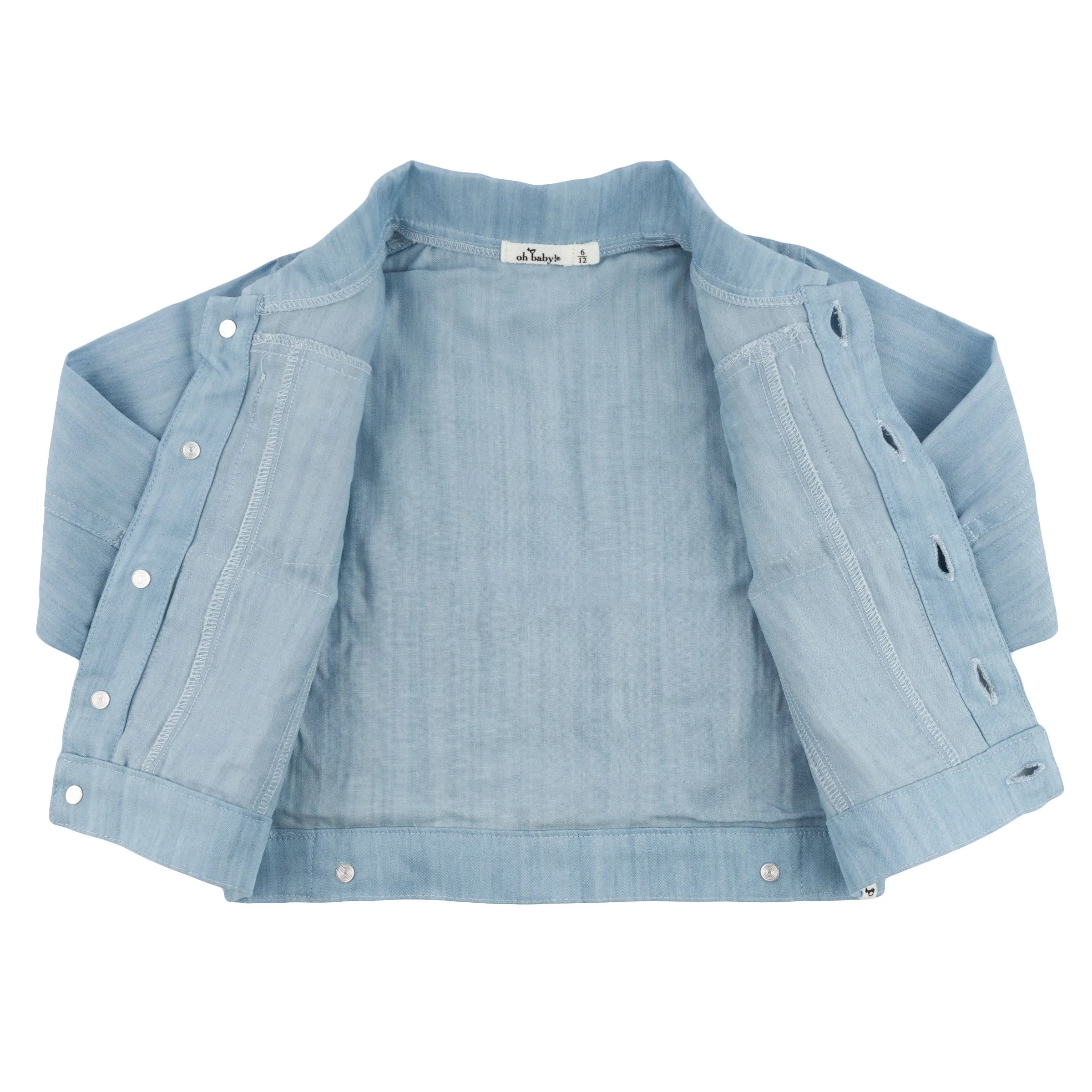 oh baby! Dylan Lyocell Denim Jacket - Flower Field - Light Wash