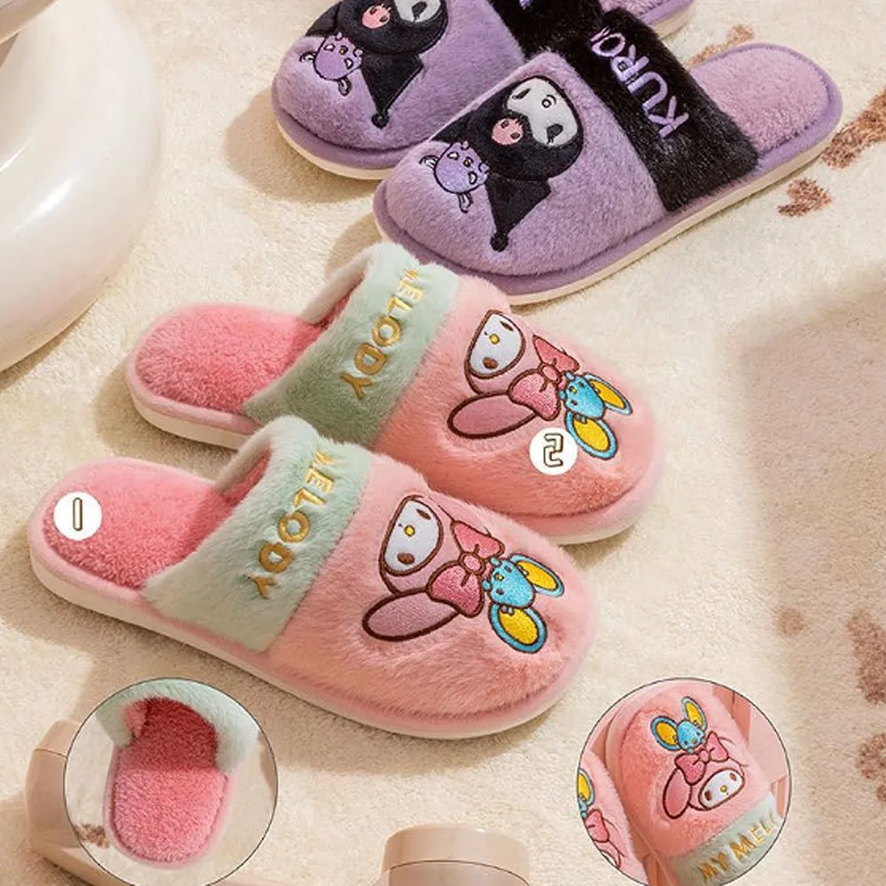 Pochacco Two Tone Fur Slippers