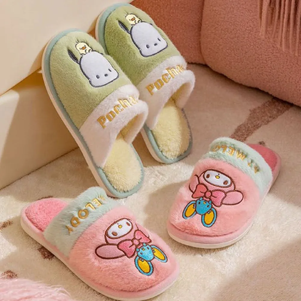 Pochacco Two Tone Fur Slippers