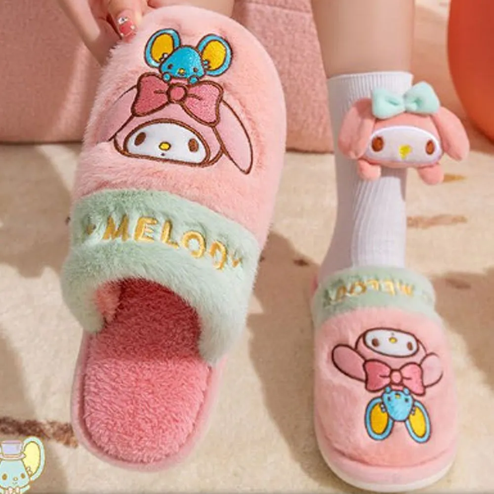 Pochacco Two Tone Fur Slippers