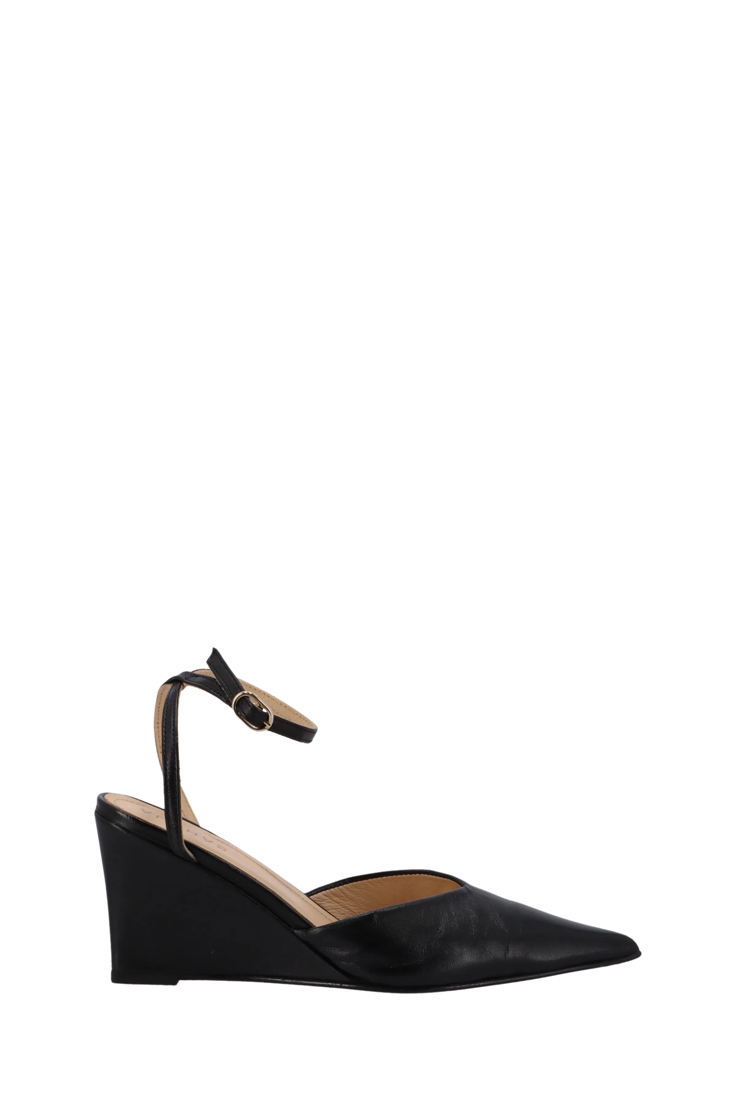 Polly Black Leather Pumps